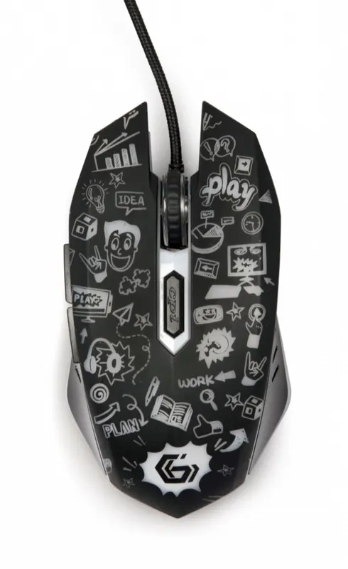 Gembird Mysz optyczna LED, 6-przyciskowa, USB, czarna