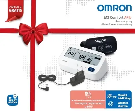 Omron M3 Comfort AFib ciśnieniomierz z zasilaczem 22-42 cm 1 szt.