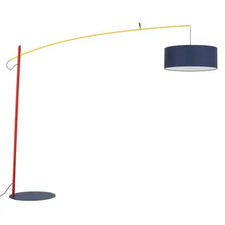 Lampa podłogowa POISE B 11430 Nowodvorski granatowa z tkaniny – regulowana wysokość i przewód 270 cm