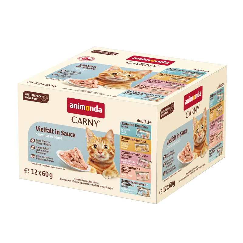 Korzystny pakiet animonda Carny Adult w sosie, 24 x 60 g - Pakiet mieszany (5 smaków)