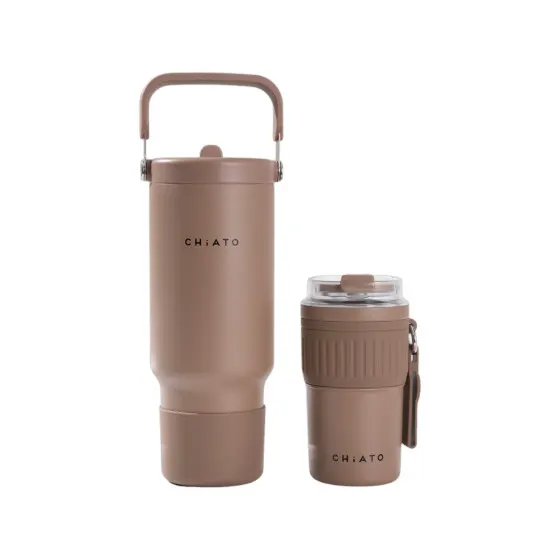 Zestaw kubków termicznych CHiATO Home hot &amp; fresh SIP Choco Brown – brązowy