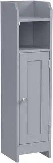 Wąska szafka łazienkowa SZAFKA TOALETOWA 20x18x80 cm REGULOWANE PÓŁKI SZARY