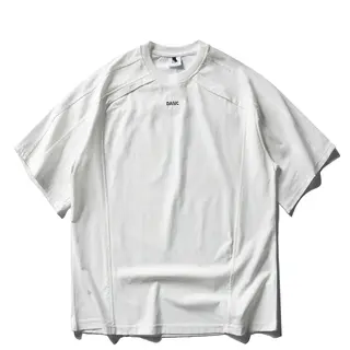American Amekaji Letter Embroidered Waffle Grid Splicing Short Sleeved T-shirt for Men and Women Loose Half Sleeved T-shirt