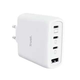 Trust Ładowarka biała MAXO GaN 65W 3xUSB-C 1xUSB-A