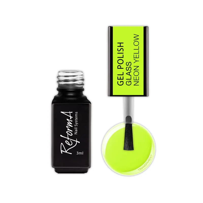 Lakier Hybrydowy - GP Glass Neon Yellow, 3 ml