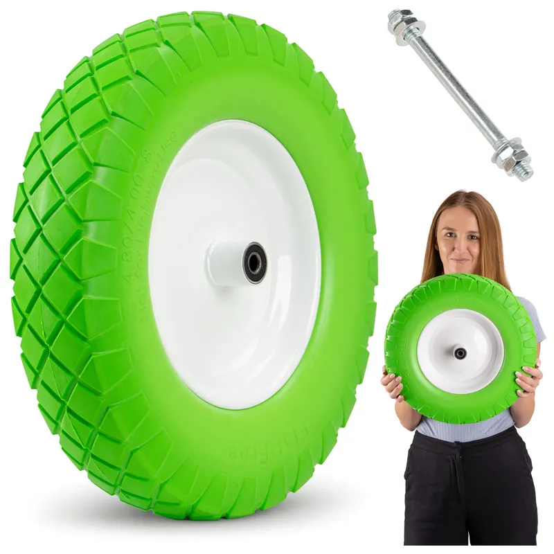 Koło Do Taczki Taczek Wózka Pełne Bezdętkowe Pu 4.00-8 400x8 Kółko Z Ośką
