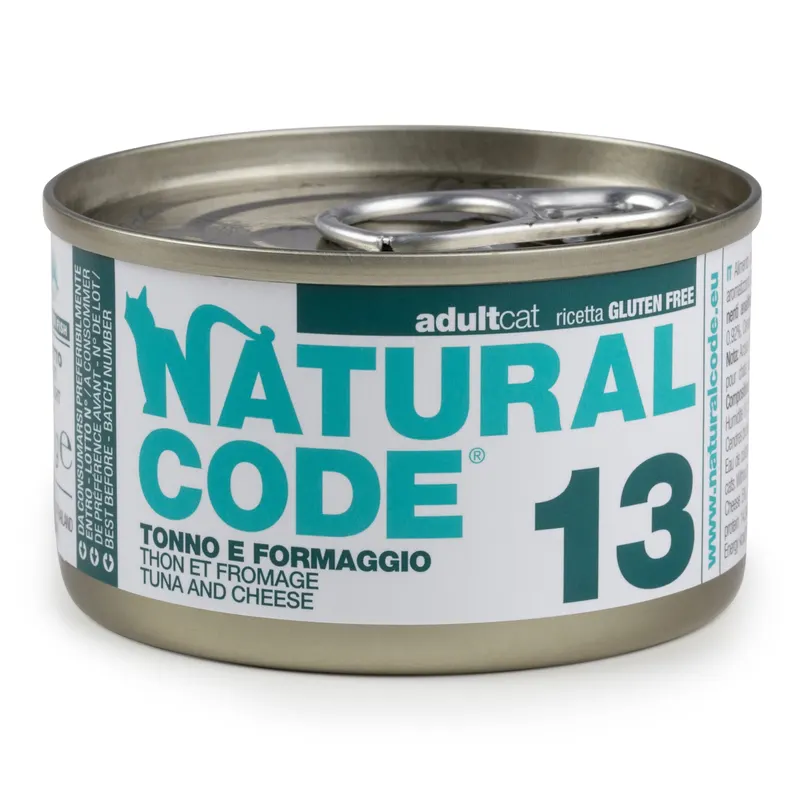 Korzystny pakiet Natural Code Cooking Water Can, 12 x 85 g - Tuńczyk  i ser