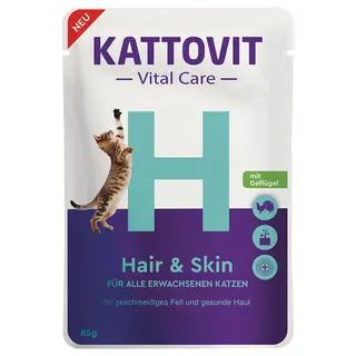Kattovit Vital Care Hair & Skin, saszetki z drobiem - 85 g