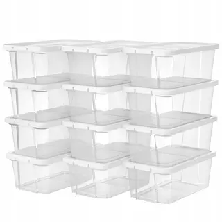 Pudełko do przechowywania NA BUTY z pokrywką 34,5x19,5x12,5cm 12 szt ZESTAW