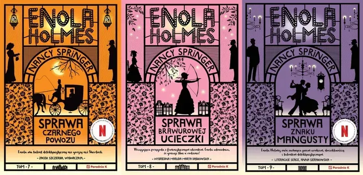 PAKIET 3 X ENOLA HOLMES - SPRAWA CZARNEGO POWOZU + SPRAWA ZNAKU MANGUSTY...