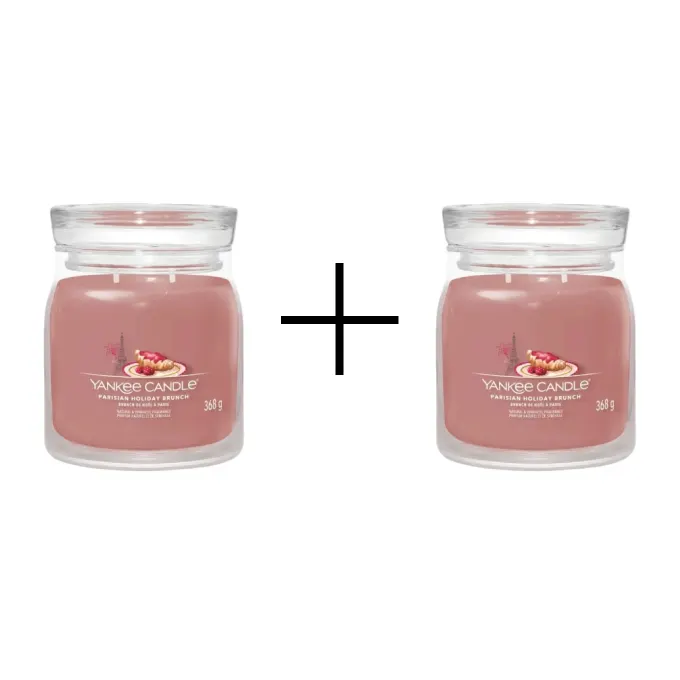 Yankee Candle Signature Świeca w Średnim Słoiku z Dwoma Knotami Parisian Holiday Brunch 1+1