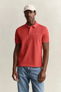 Gant Koszulka Polo Shield Męska Regular Fit Pomarańczowa