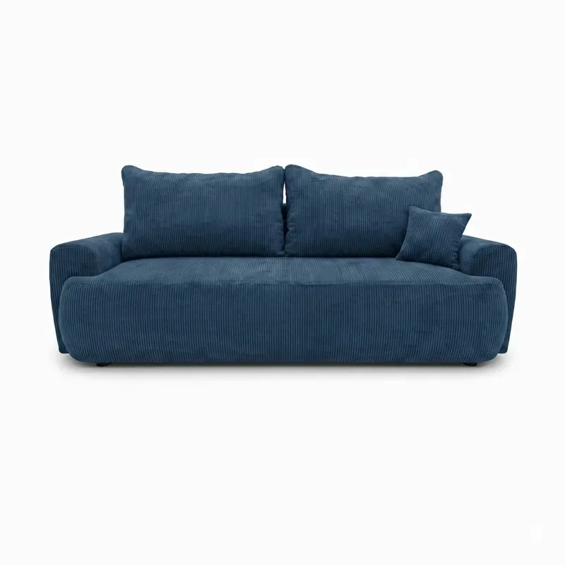 Kanapa z funkcją spania, sztruks, CORANO, 239x102x93 cm, niebieski | TYLETEGOTU
