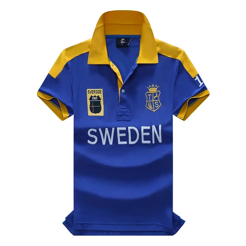 New Arrivals Men's Polo Shirt Sweden Collar T-shirts Classic Breathable 100% Cotton Man Plus US Size Clothing xs-7xl
