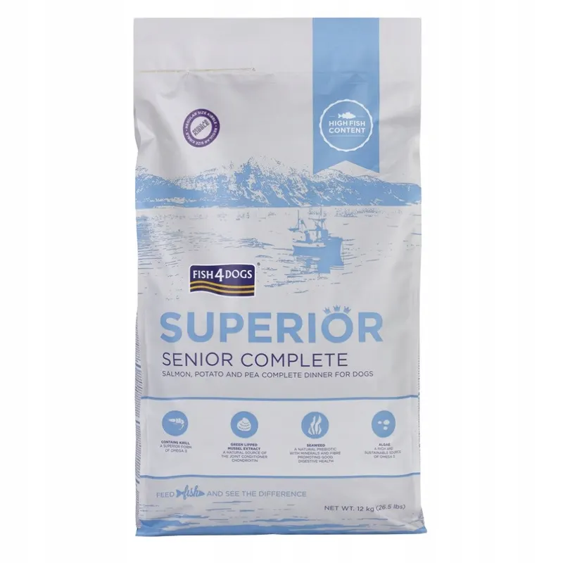 FISH4DOGS Superior Senior Medium Complete Łosoś - sucha karma dla psa - 12kg