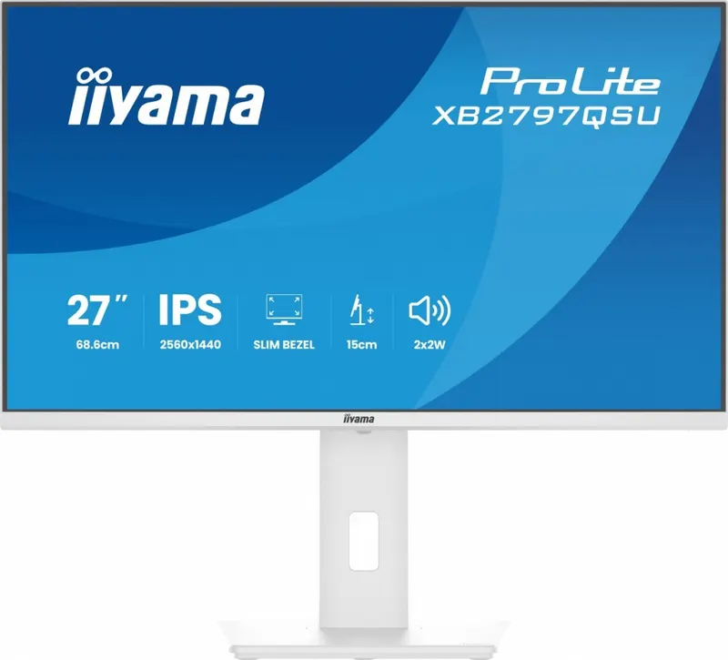 IIYAMA Monitor 27 cali XB2797QSU-W1 IPS, QHD, 2xHDMI, DP, 350cd, 75Hz, 1000:1, USB HUB x4