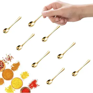 8 MAŁYCH ŁYŻECZEK ZE STALI NIERDZEWNEJ DO PRZYPRAW 7,5 CM