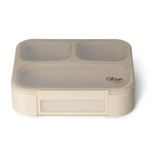 Lunch box ze sztućcami Beige Beżowy One size