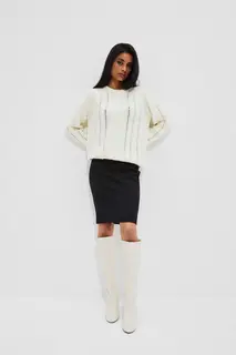 Spódnica z warkoczowym tłoczeniem czarna