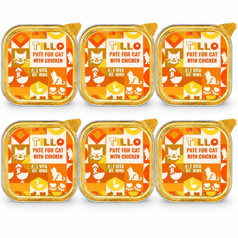 TILLO Pasztet Kurczak - mokra karma dla kota - 6x100g