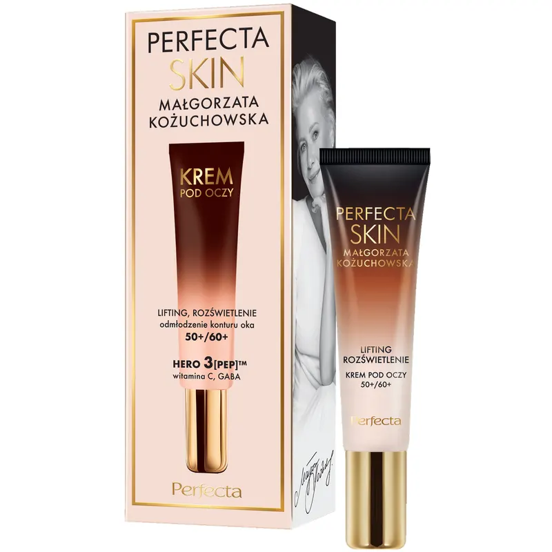 Perfecta Skin Małgorzata Kożuchowska krem pod oczy 50/60+ z witaminą C, kwasem GABA, peptydami i kofeiną 15 ml