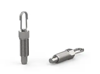 Trzpień ustalający D-26x12mm d-M12 d1-8mm z bolcem ze stali nierdzewnej i owalnym pierścieniem odciągowym