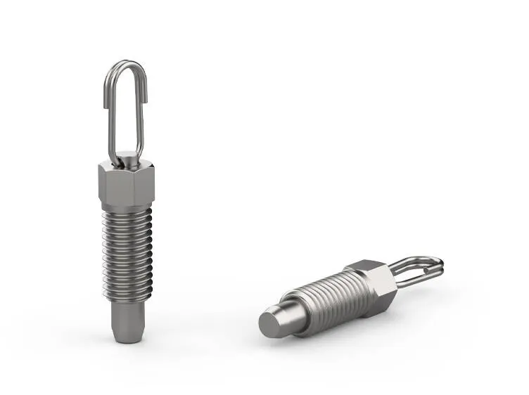 Trzpień ustalający D-26x12mm d-M12 d1-8mm z bolcem ze stali nierdzewnej i owalnym pierścieniem odciągowym