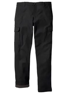 Spodnie ocieplane z kieszeniami cargo, regular fit, prosta nogawka