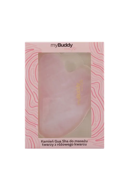 myBuddy Kamień Gua Sha do Masażu Twarzy Różowy Kwarc