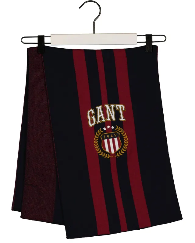 Gant Szalik Unisex Z Nadrukiem Granatowy