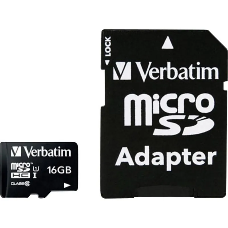Verbatim Karta pamięci microSDHC 16GB Class10 UHS-I + Adapter