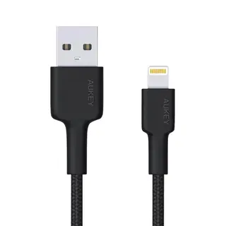 AUKEY CB-AL05 kabel Lightning - USB-A 2m MFi Apple nylonowy oplot czarny