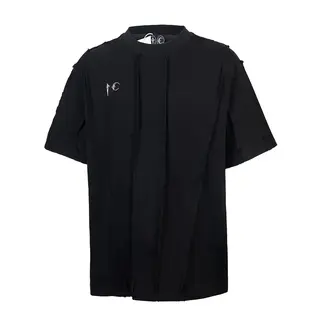 Thug Club Street Hip-Hop Style Metal Button Patchwork Washed Vintage Loose Men's and Women's T-Shirt Trend