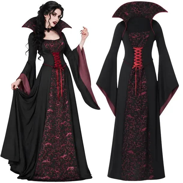 STRÓJ WAMPIRZYCY DRAKULA HALLOWEEN PRZEBRANIE WAMPIR STRASZNA HRABINA L XL