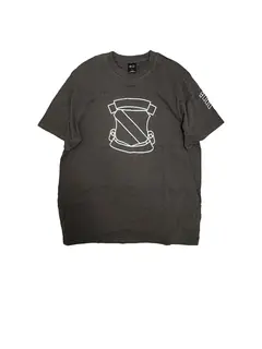 Lmyer No. 9 06 Archive Shield Classic Water Washed Distressed Short Sleeved Black and White T-shirt for Men Tees