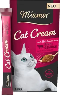 MIAMOR Cat Cream Pasta z wołowiną Box - przysmak dla kota - 6x15g