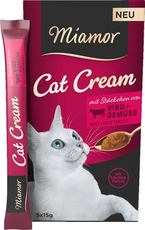 MIAMOR Cat Cream Pasta z wołowiną Box - przysmak dla kota - 6x15g