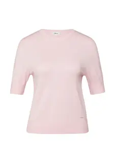 Miękki dzianinowy sweter z krótkim rękawem Slim Fit