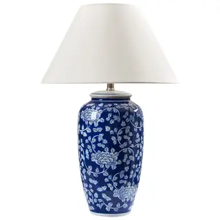 Lampa stołowa ANGELES Porcelana Niebieski
