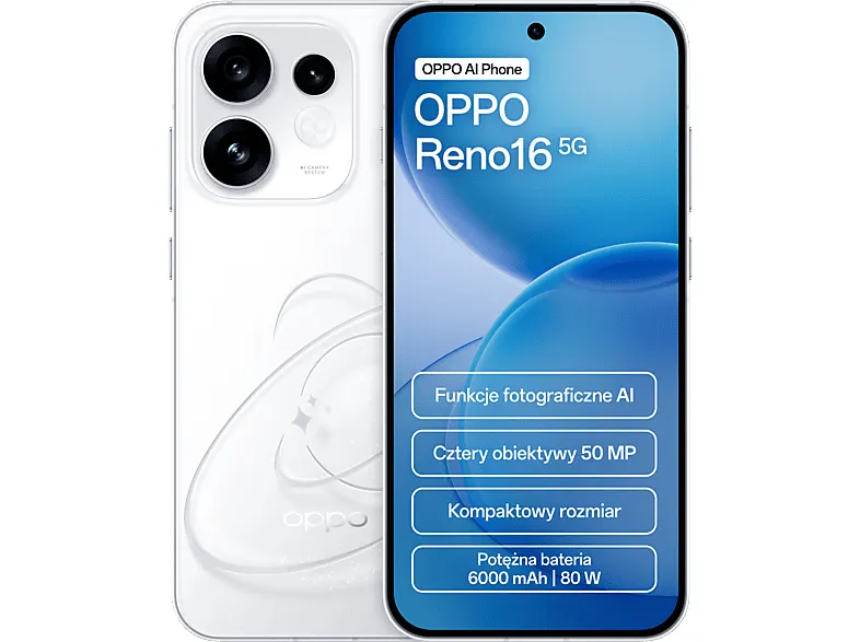 Smartfon OPPO Reno 16 5G 8 GB/ 512 GB Biały
