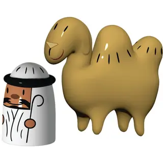 2 figurki, pasterz i wielbłąd