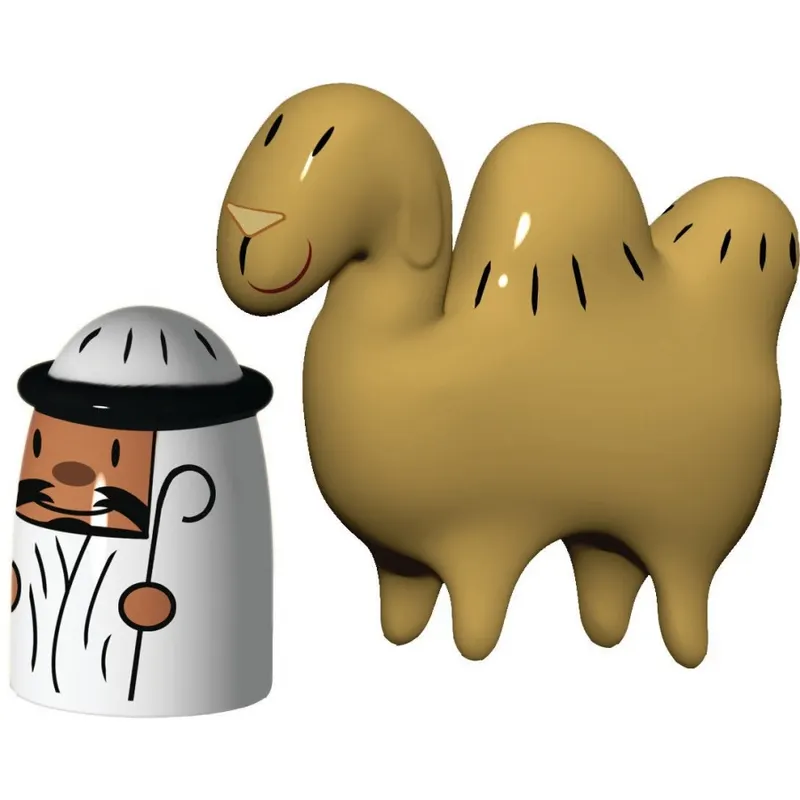 2 figurki, pasterz i wielbłąd
