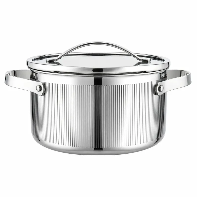 Garnek Vcasa Velora 20Cm Stal 304 Tri-Ply Indukcja Pokrywka Odcedzanie 3 L