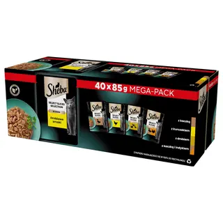 SHEBA Selection Select Slices Drobiowe Smaki Box - mokra karma dla kota - 40 x 85g