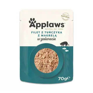 APPLAWS Tuna fillet with mackerel in jelly - mokra karma dla kota - 70g