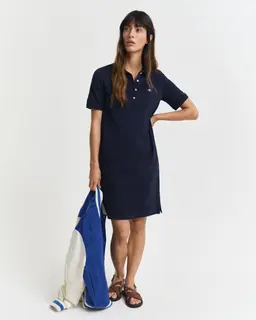 Gant Sukienka Damska Z Kołnierzykiem Polo Z Krótkim Rękawem Regular Fit