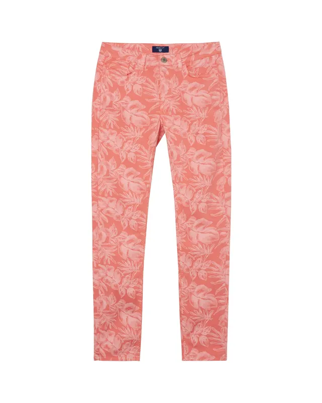 Gant Skrócone Jeansy Damskie Slim W Kwieciste Wzory