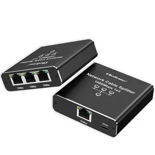 Qoltec Rozdzielacz Splitter Ethernet mini SWITCH 1x3 RJ45 | 1000Mb/s | USB-C | Aluminium