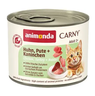 ANIMONDA Carny Adult Kurczak, indyk, królik - mokra karma dla kota - 200g