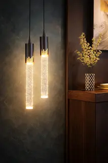 Kinkiet wiszący LYRION – Nowoczesna lampa LED z efektem bąbelków w stylu glamour i modern